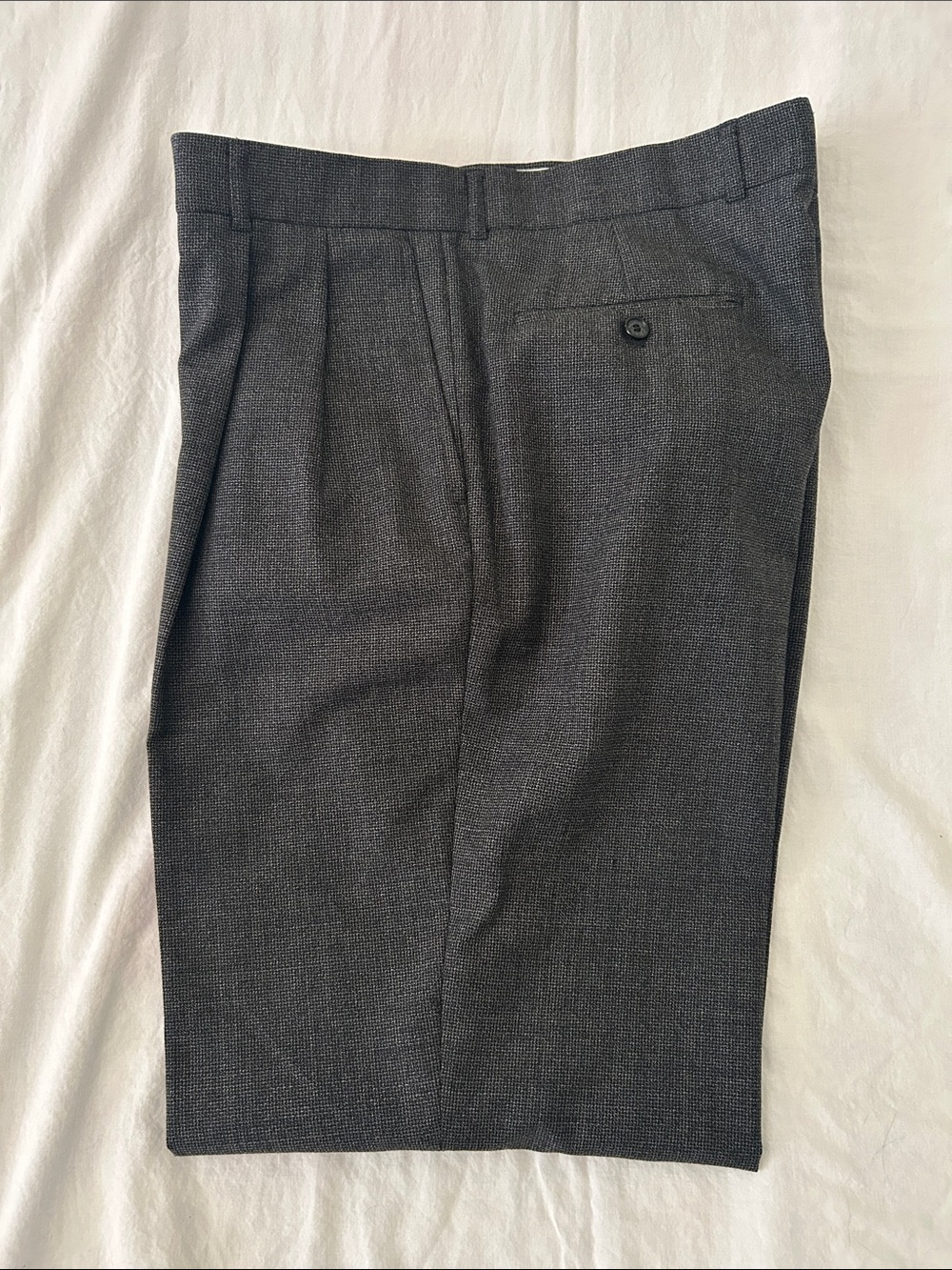 Men's Flat Front Dress Pants in Charcoal Gray